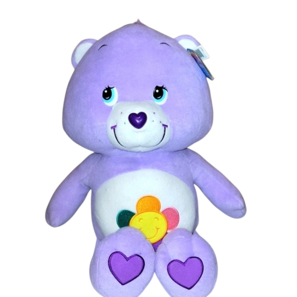 Care Bears  Jumbo Harmony Bear  Purple Flower 2004 NWT Approx 26"